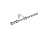 Barra de cortina gris de 122-211 cm con escuadras y 2 terminales