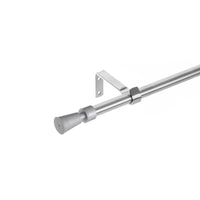 Barra de cortina gris de 122-211 cm con escuadras y 2 terminales
