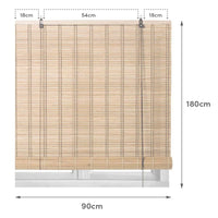 Estor enrollable de láminas de bambú natural de 90x180 cm