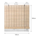 Estor enrollable de láminas de bambú natural de 120x180 cm