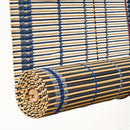 Estor enrollable de láminas azul de bambú de 140x180 cm