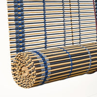 Estor enrollable de láminas azul de bambú de 140x180 cm