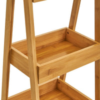 Estantería escalera de 3 bandejas de bambú natural de 30x25x78 cm