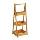 Estantería escalera de 3 bandejas de bambú natural de 30x25x78 cm