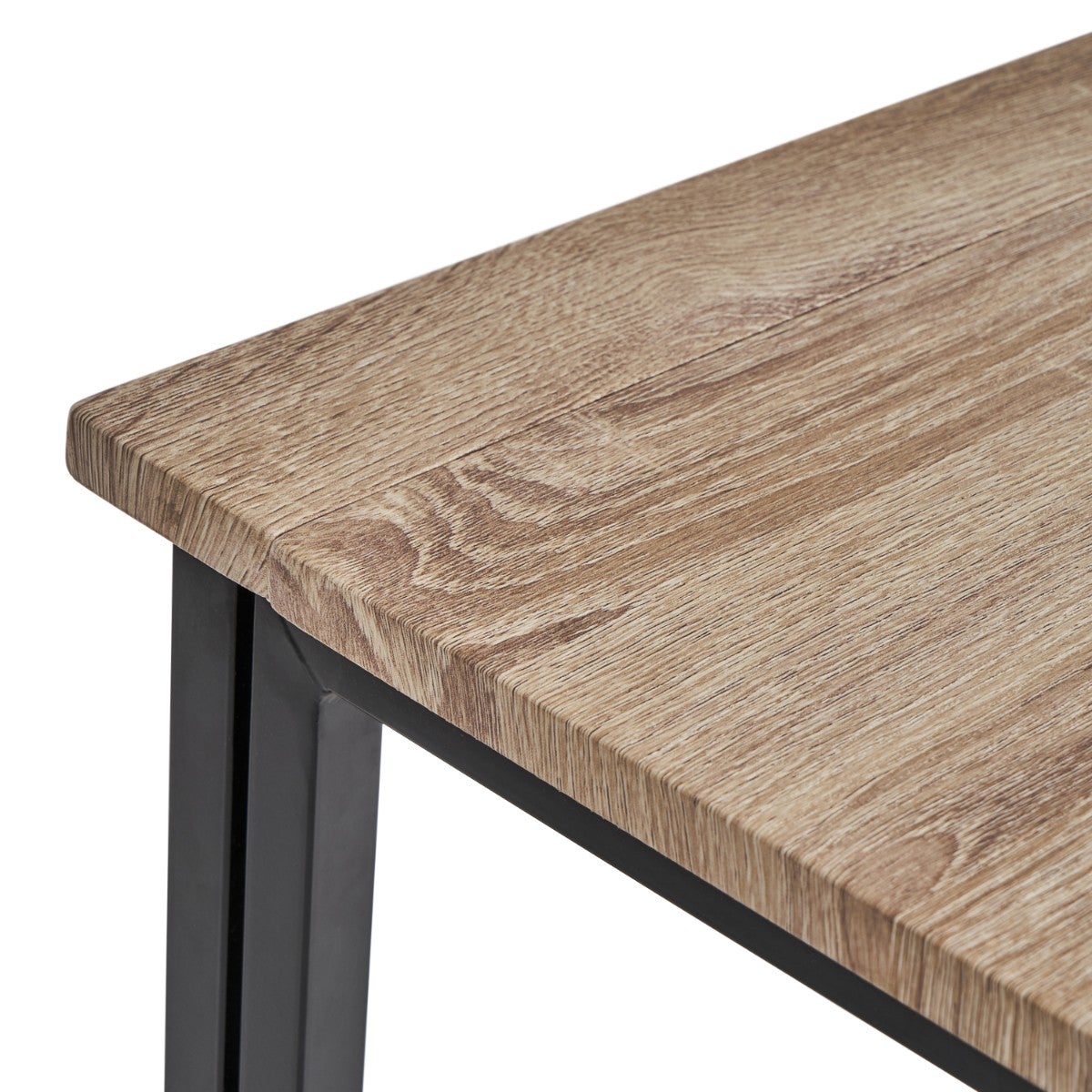 Mesa escritorio plegable de metal negro y tablero natural de 92x45x74 cm