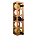 Botellero para 5 botellas de bambú natural de 53x13x13 cm
