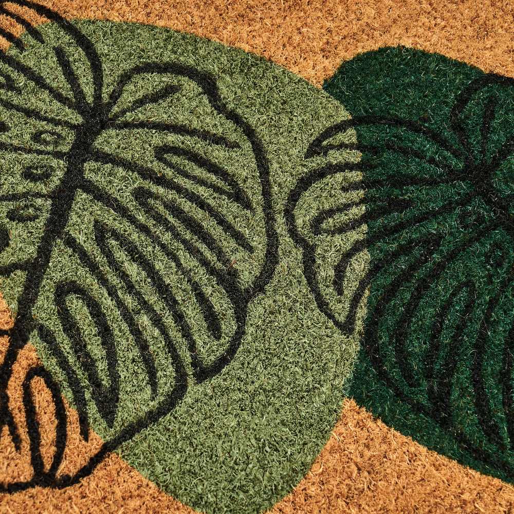 Felpudo antideslizante de fibra de coco natural modelo Welcome de 60x40 cm