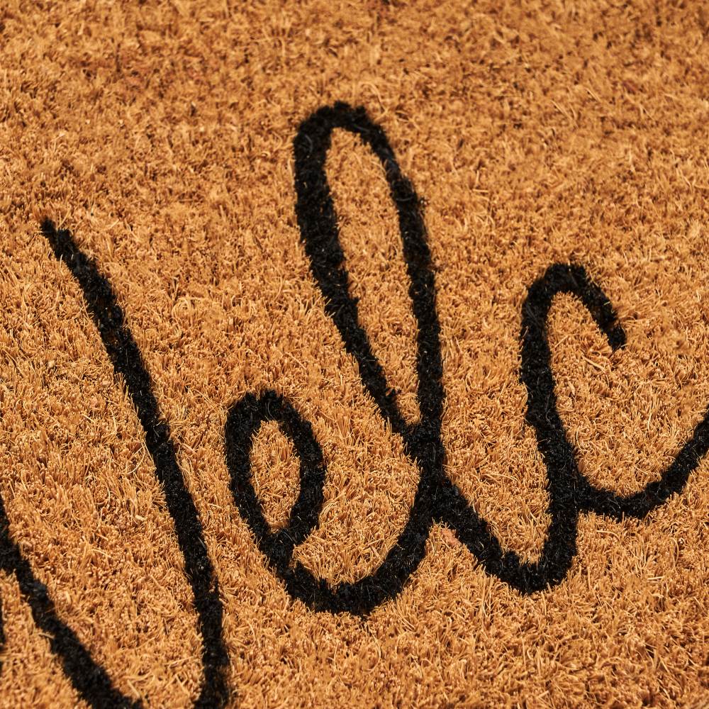 Felpudo antideslizante de fibra de coco natural modelo Welcome de 60x40 cm