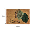 Felpudo antideslizante de fibra de coco natural modelo Welcome de 60x40 cm