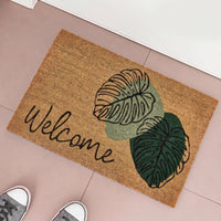 Felpudo antideslizante de fibra de coco natural modelo Welcome de 60x40 cm