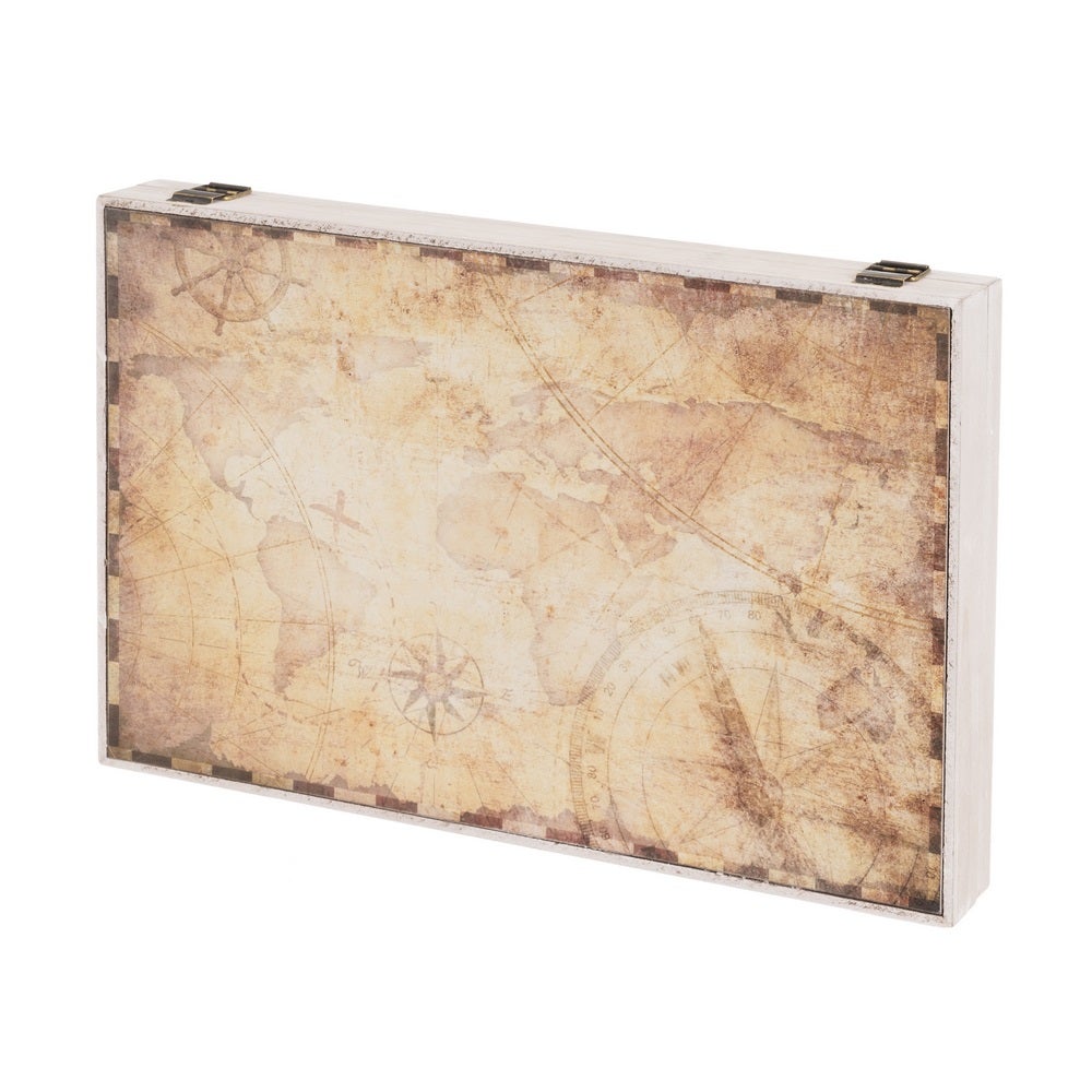 Tapa contador Mapa Antiguo de madera de 46x31 cm