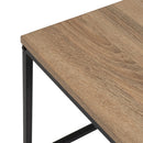 Mesa de centro cubo de madera y metal negro de 70x70x40 cm