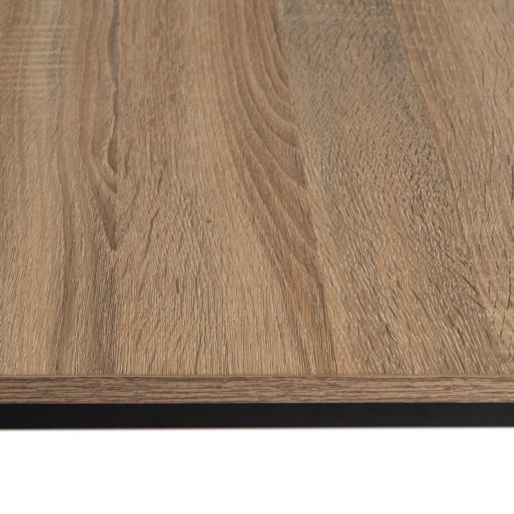 Mesa de centro cubo de madera y metal negro de 70x70x40 cm