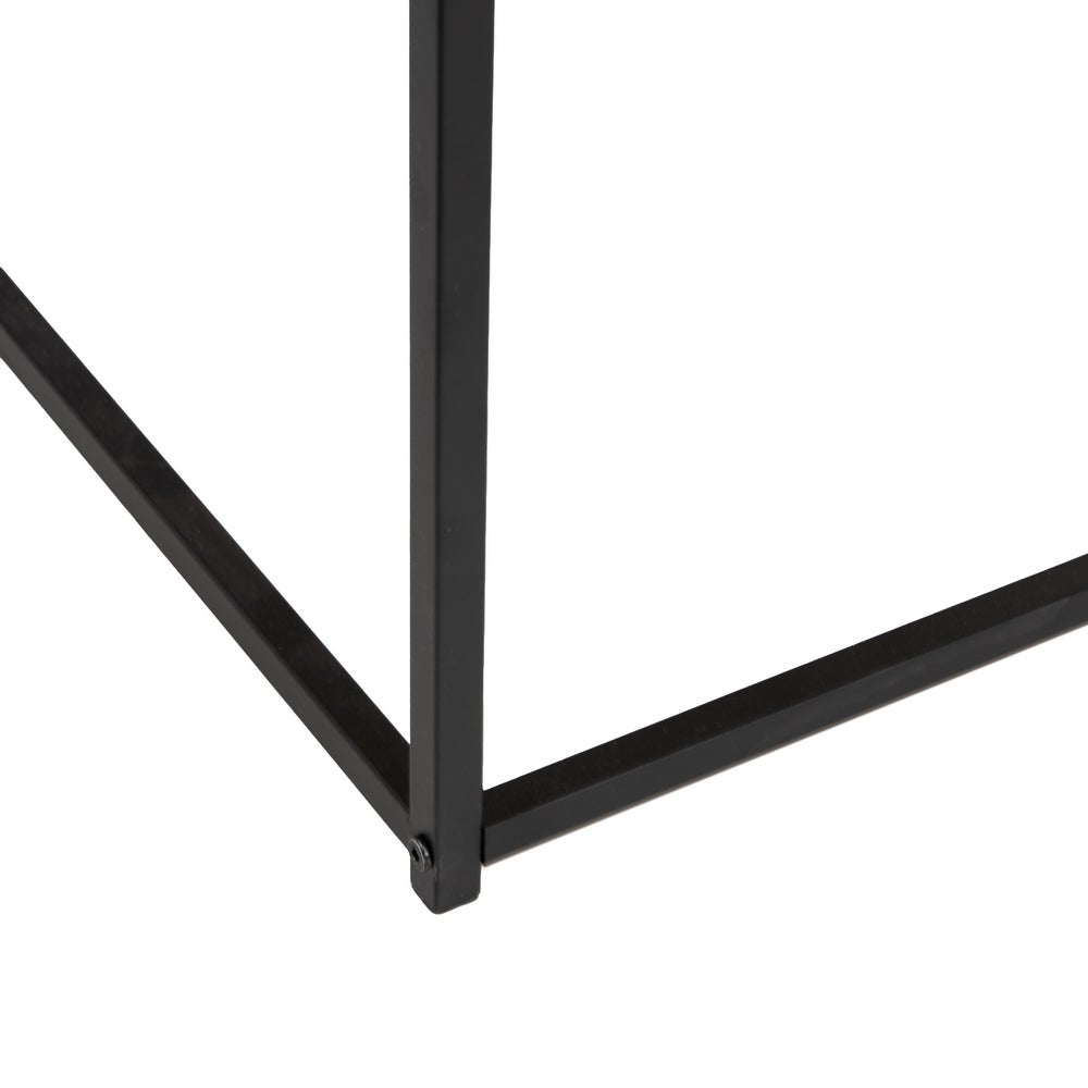 Mesa de centro cubo de madera y metal negro de 70x70x40 cm