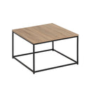 Mesa de centro cubo de madera y metal negro de 70x70x40 cm