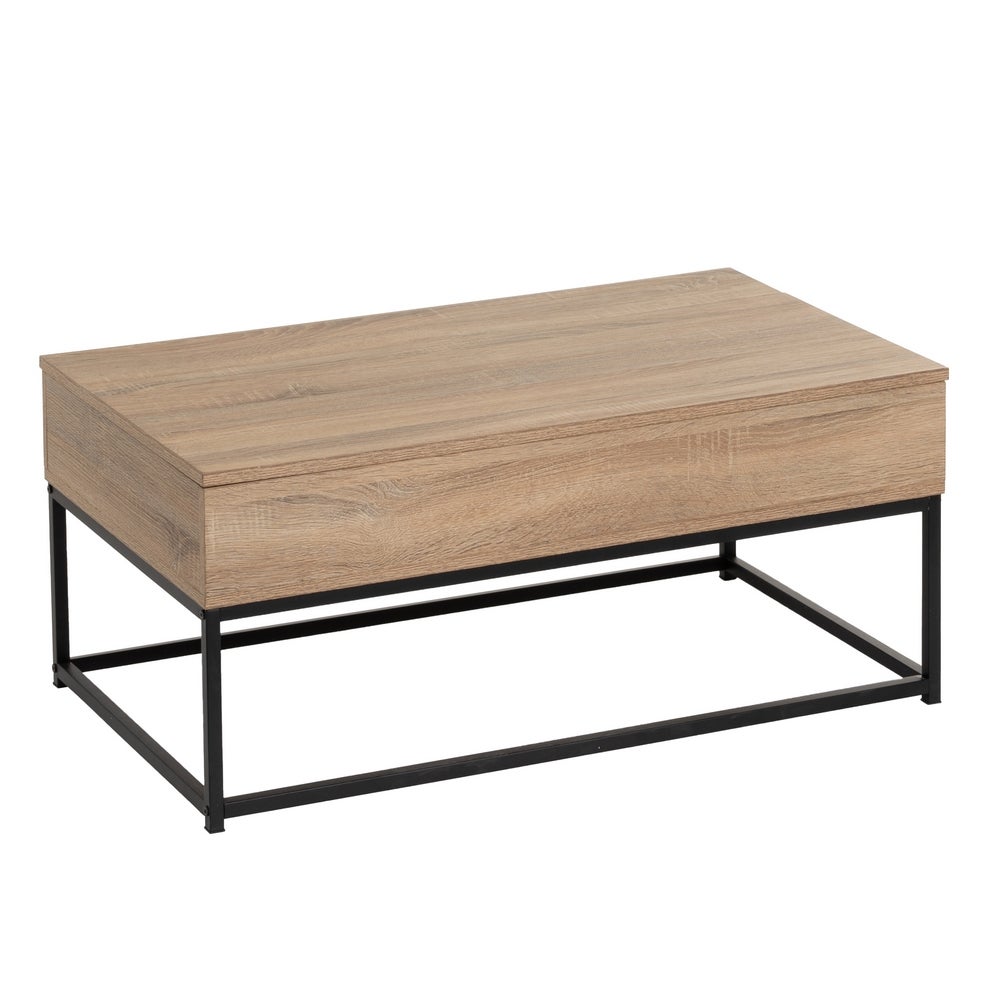 Mesa de centro elevable Urban negra y roble de 100x55x40/53 cm