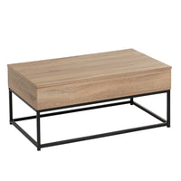 Mesa de centro elevable Urban negra y roble de 100x55x40/53 cm