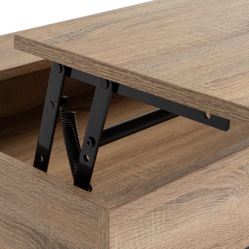 Mesa de centro elevable Urban negra y roble de 100x55x40/53 cm