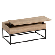 Mesa de centro elevatória Urban preta e carvalho de 100x55x40/53 cm