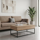 Mesa de centro elevable Urban negra y roble de 100x55x40/53 cm
