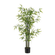 Planta artificial de bambu verde em vaso de plástico 120 cm