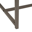 Mesa de centro cubo de metal y madera natural de 100x50x36 cm