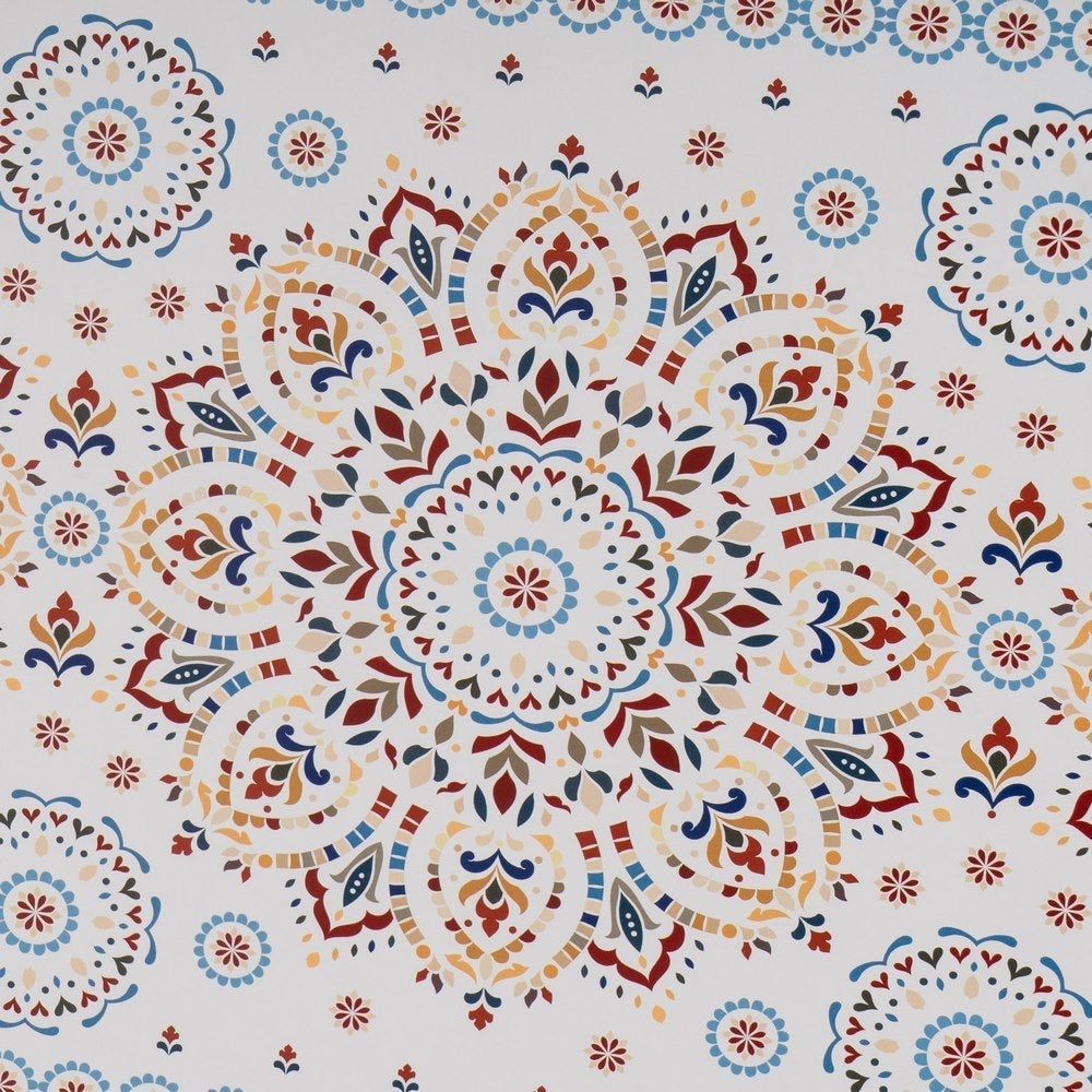Tapa para contador de luz en madera MDF color blanco Mandala de 46x31 cm