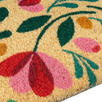 Felpudo antideslizante de fibra de coco natural semicircular de 60x40 cm