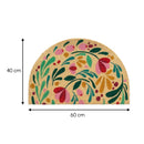 Felpudo antideslizante de fibra de coco natural semicircular de 60x40 cm