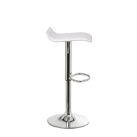 Taburete giratorio blanco de polipiel y metal de 39x39x84 cm