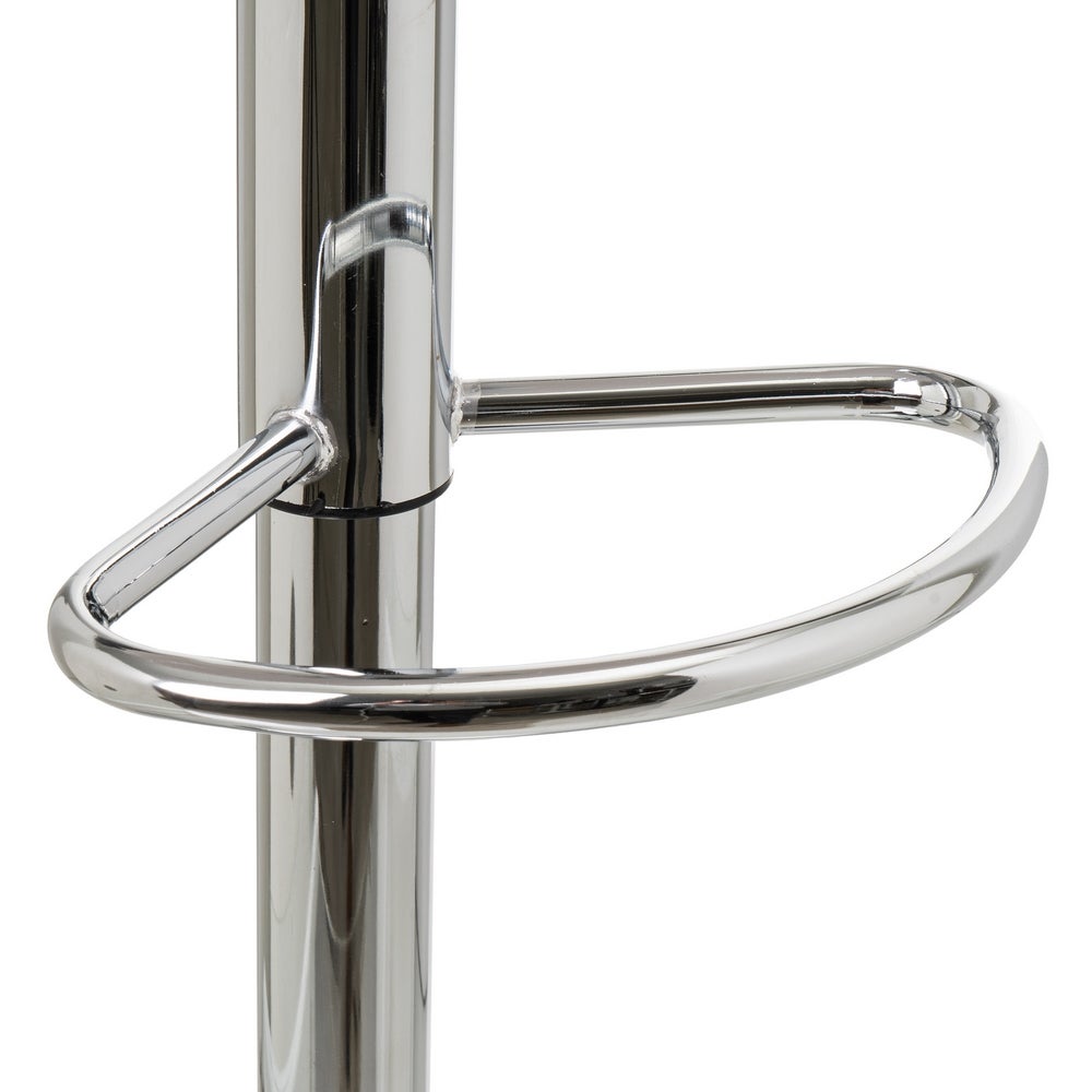 Taburete giratorio blanco de polipiel y metal de 39x39x84 cm