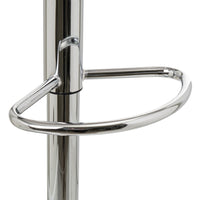 Taburete giratorio blanco de polipiel y metal de 39x39x84 cm