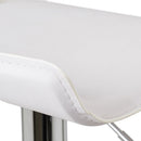 Taburete giratorio blanco de polipiel y metal de 39x39x84 cm