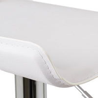 Taburete giratorio blanco de polipiel y metal de 39x39x84 cm