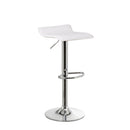 Taburete giratorio blanco de polipiel y metal de 39x39x84 cm