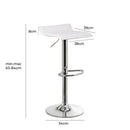 Taburete giratorio blanco de polipiel y metal de 39x39x84 cm