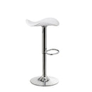 Taburete giratorio blanco de polipiel y metal de 45x44x83 cm
