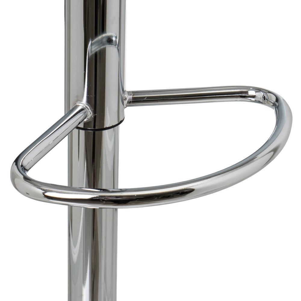 Taburete giratorio blanco de polipiel y metal de 45x44x83 cm