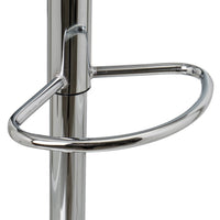 Taburete giratorio blanco de polipiel y metal de 45x44x83 cm