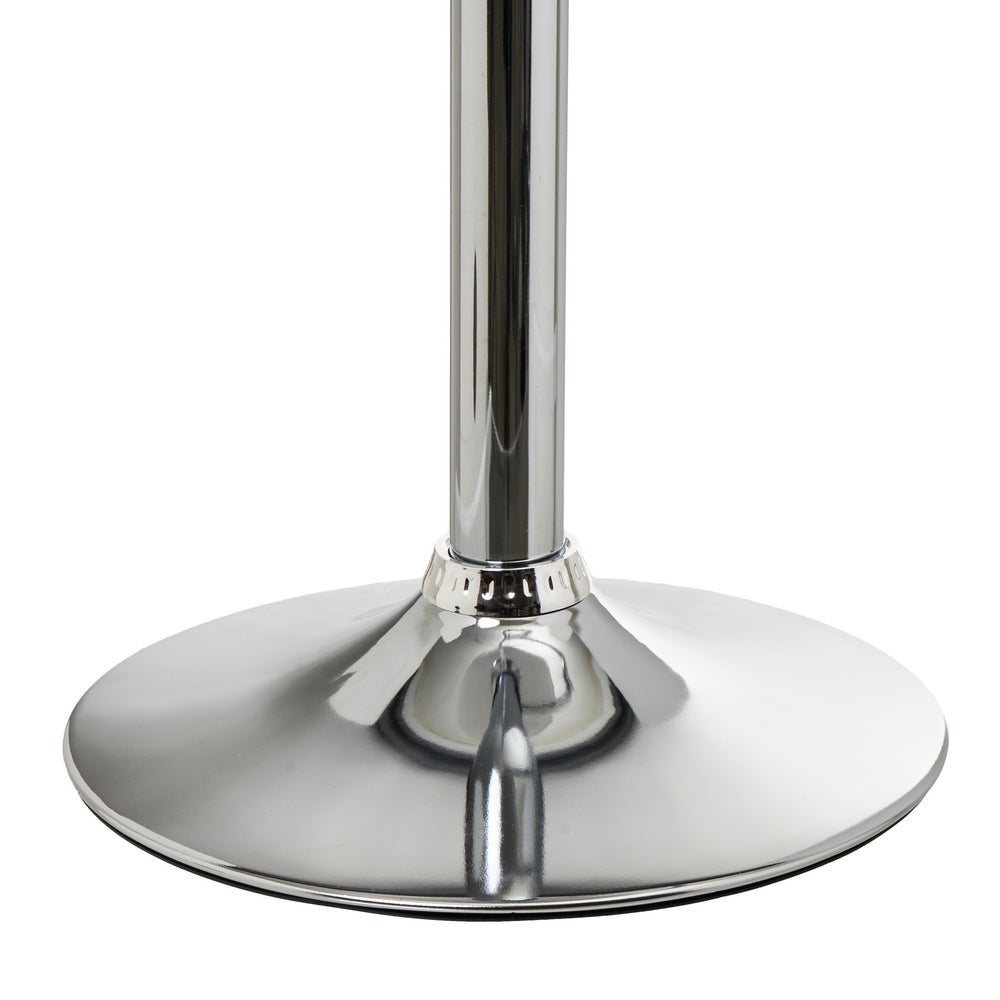 Taburete giratorio blanco de polipiel y metal de 45x44x83 cm