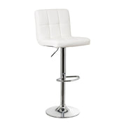 Taburete alto de cocina regulable en altura blanco con respaldo alto