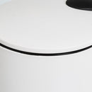 Papelera de pedal cilíndrica blanco mate de metal de 3 litros