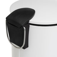 Papelera de pedal cilíndrica blanco mate de metal de 3 litros
