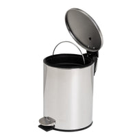 Papelera de pedal redonda acero inoxidable para baño de 3 litros