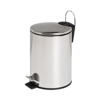 Papelera de pedal redonda acero inoxidable para baño de 3 litros
