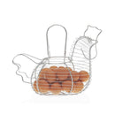 Huevera de gallina clásica plateada de metal para cocina Basic -