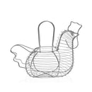 Huevera de gallina clásica plateada de metal para cocina Basic -