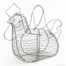Huevera de gallina clásica plateada de metal para cocina Basic -