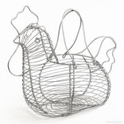 Huevera de gallina clásica plateada de metal para cocina Basic -