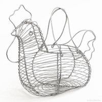 Huevera de gallina clásica plateada de metal para cocina Basic -